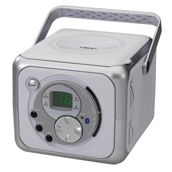 Spectra Merchandising Spectra Merchandising Intl Inc CD-555 White & Silver Portable Bluetooth Music Sy CD-555